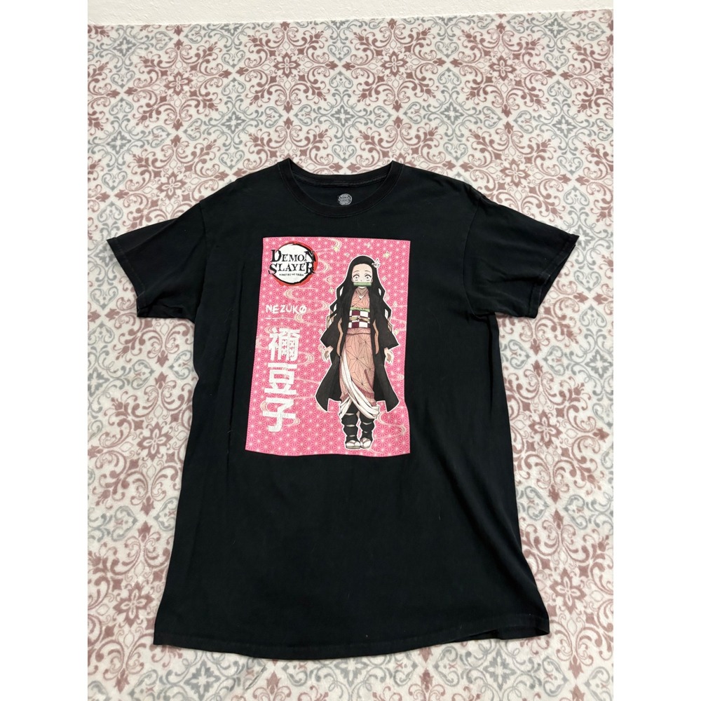 Demon Slayer Nezuko Kamado Black Graphic T-Shirt Anime Mens Medium